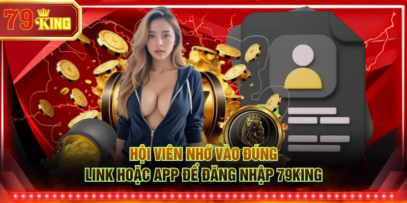 Hội viên nhớ vào đúng link hoặc app để đăng nhập 79KING