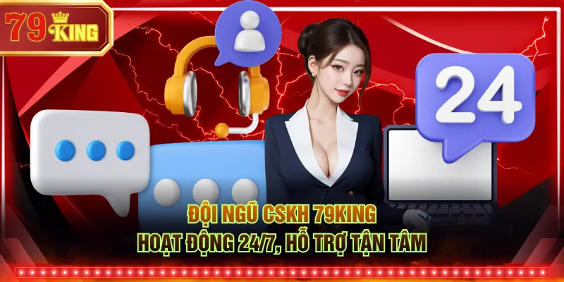 Đội ngũ CSKH 79KING hoạt động 24/7, hỗ trợ tận tâm